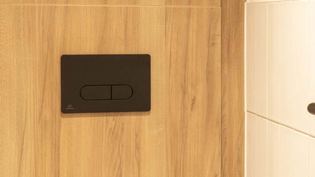 Flush mounted cubicle hardware.